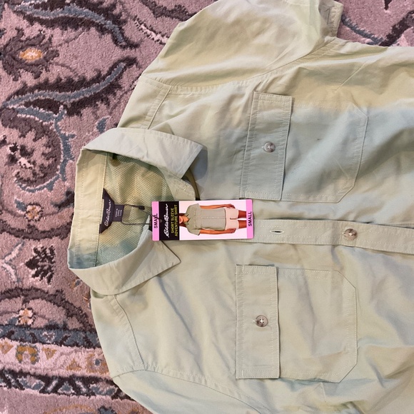 Eddie Bauer Green Short Sleeve Adventure Camp Shirt, NWT, Size S - Picture 4 of 4